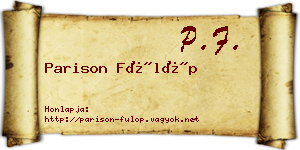 Parison Fülöp névjegykártya